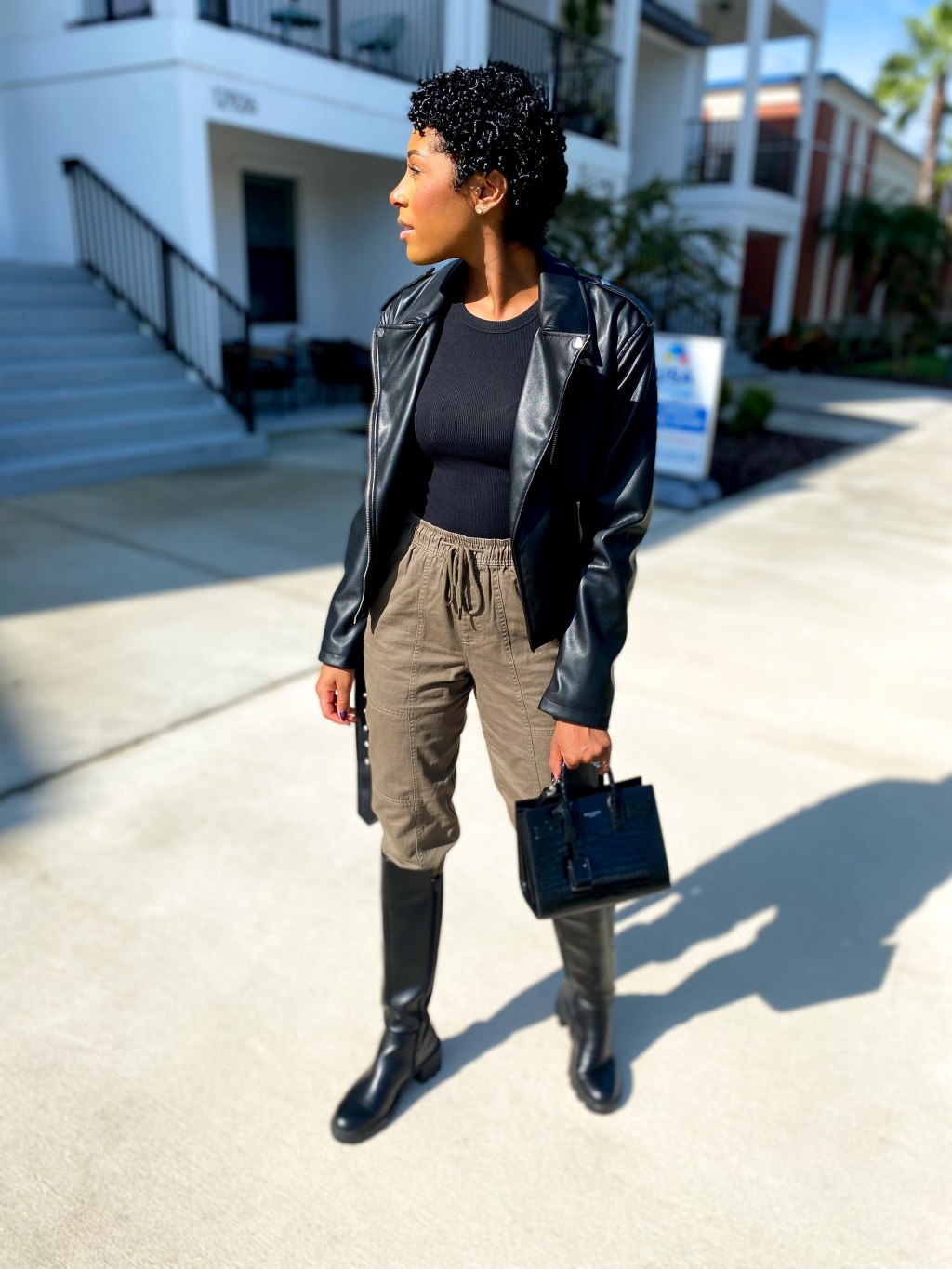A Leather Jacket and the Best ShoeDazzle Chunky Boots